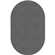 Flagship Carpets Amerisoft Solid Color Rug - 12 ft Length x 90" Width - Oval - Gray - Nylon, Polyester