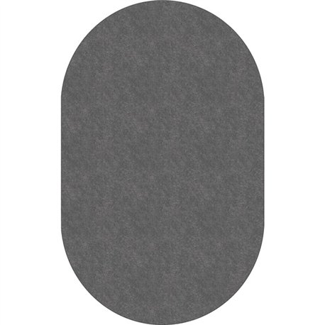 Flagship Carpets Amerisoft Solid Color Rug - 12 ft Length x 90" Width - Oval - Gray - Nylon, Polyester