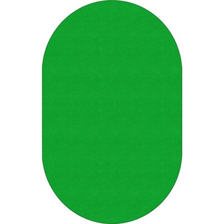 Flagship Carpets Ameristrong Solid Color Rug - Traditional - 91.20" Length x 12 ft Width - Oval - Lime Green - Fiber, Nylon