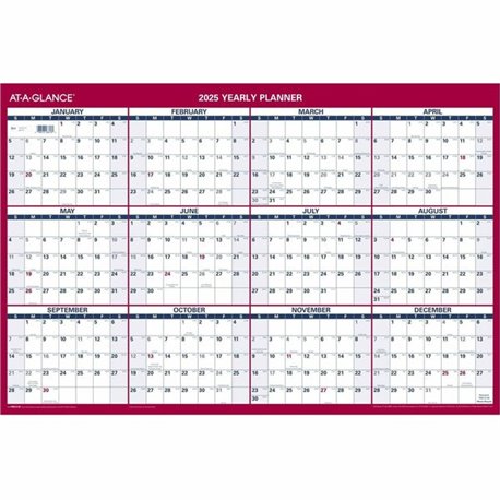 At-A-Glance Vertical Horizontal Reversible Wall Calendar - Large Size - Julian Dates - Yearly - 12 Month - January 2025 - Decemb