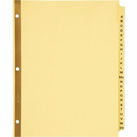 Avery Laminated Dividers - Gold Reinforced - 25 x Divider(s) - Printed Tab(s) - Character - A-Z - 25 Tab(s)/Set - 8.5" Divider W