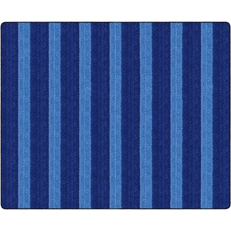 Flagship Carpets Basketweave Stripes Classroom Rug - Floor Rug - 10.60 ft Length x 13.20 ft Width - Rectangle - Blue - Nylon