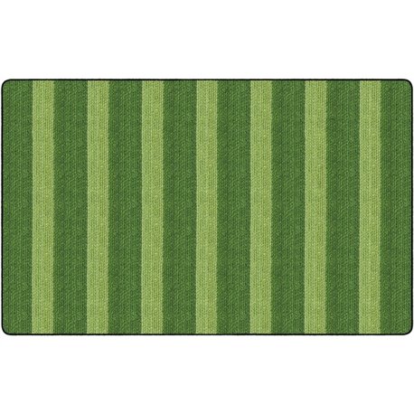 Flagship Carpets Basketweave Stripes Classroom Rug - Floor Rug - 91.20" Length x 12 ft Width - Rectangle - Green - Nylon