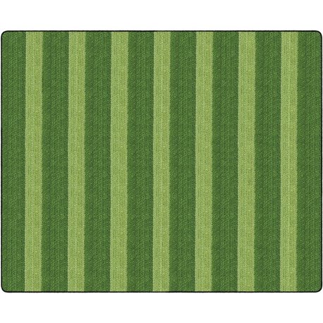 Flagship Carpets Basketweave Stripes Classroom Rug - Floor Rug - 10.60 ft Length x 13.20 ft Width - Rectangle - Green - Nylon