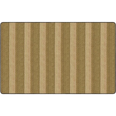 Flagship Carpets Basketweave Stripes Classroom Rug - Floor Rug - 91.20" Length x 12 ft Width - Rectangle - Natural - Nylon