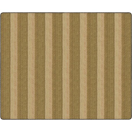 Flagship Carpets Basketweave Stripes Classroom Rug - Floor Rug - 10.60 ft Length x 13.20 ft Width - Rectangle - Natural - Nylon