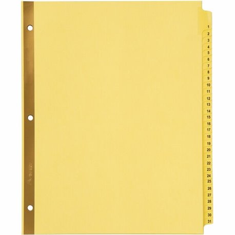 Avery Laminated Dividers - Gold Reinforced - 31 x Divider(s) - Printed Tab(s) - Digit - 1-31 - 31 Tab(s)/Set - 8.5" Divider Widt