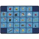 Flagship Carpets See My Alphabet Classroom Rug - Floor Rug - 100" Length x 72" Width x 0.50" Thickness - Rectangle - Blue - Yarn