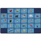 Flagship Carpets See My Alphabet Classroom Rug - Floor Rug - 12 ft Length x 93" Width x 0.50" Thickness - Rectangle - Blue - Yar