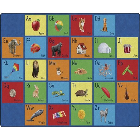 Flagship Carpets See My Alphabet Classroom Rug - Floor Rug - 13.17 ft Length x 10.50 ft Width x 0.50" Thickness - Rectangle - Mu