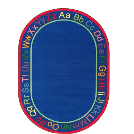 Flagship Carpets Know Your ABCs Oval Rug - 12 ft Length x 90" Width - Oval - Multicolor - Nylon