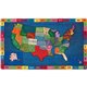 Flagship Carpets My America Doodle Map Rug - 99.96" Length x 72" Width - Multicolor - Nylon