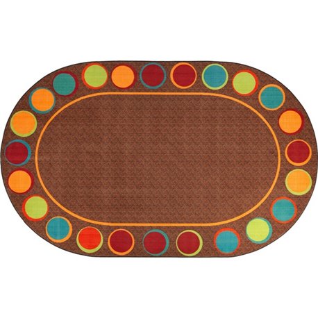 Flagship Carpets Calm Sitting Spots Oval Rug - Classic - 99.96" Length x 72" Width - Oval - Multicolor - Nylon