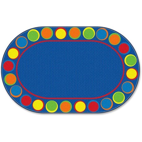 Flagship Carpets Cheerful Sitting Spots Oval Rug - Classic - 12 ft Length x 90" Width - Oval - Multicolor - Nylon