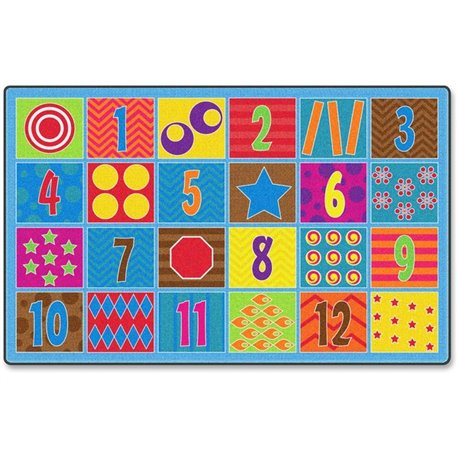 Flagship Carpets Counting Fun 24-seat Rug - 12 ft Length x 90" Width - Multicolor