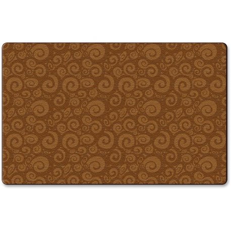 Flagship Carpets Solid Color Swirl Rug - 99.96" Length x 72" Width - Chocolate