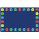 Flagship Carpets Alphabet Circles Seating Rug - 100" Length x 72" Width x 0.50" Thickness - Rectangle - Multicolor