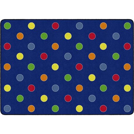 Flagship Carpets Basics Dots Classroom Rug - 72" Length x 100.80" Width - Rectangle - Primary - Nylon