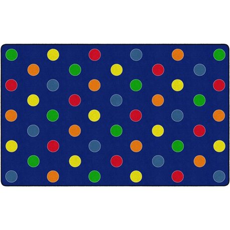 Flagship Carpets Basics Dots Classroom Rug - 91.20" Length x 12 ft Width - Rectangle - Primary - Nylon