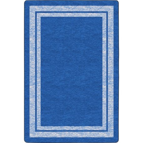 Flagship Carpets Double Light Tone Border Blue Rug - 100" Length x 72" Width x 0.50" Thickness - Rectangle - Blue