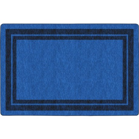 Flagship Carpets Double Dark Tone Border Blue Rug - 100" Length x 72" Width x 0.50" Thickness - Rectangle - Blue