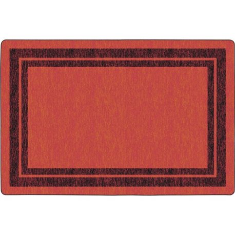 Flagship Carpets Double Dark Tone Border Red Rug - 100" Length x 72" Width x 0.50" Thickness - Rectangle - Red