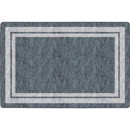 Flagship Carpets Double Light Tone Border Gray Rug - 100" Length x 72" Width x 0.50" Thickness - Rectangle - Gray