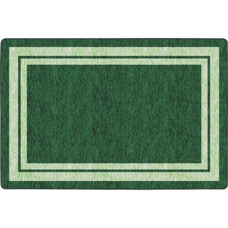 Flagship Carpets Double Light Tone Border Clover Rug - 100" Length x 72" Width x 0.50" Thickness - Rectangle - Green