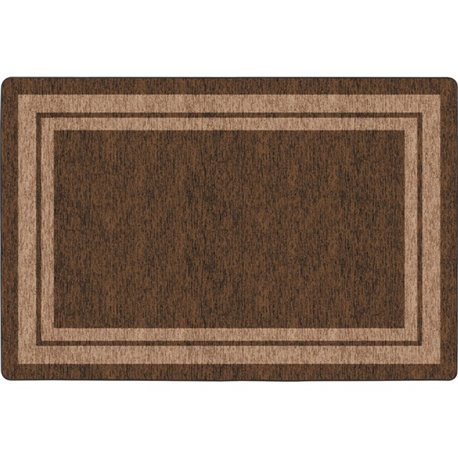 Flagship Carpets Double Light Tone Border Brown Rug - 100" Length x 72" Width x 0.50" Thickness - Rectangle - Chocolate