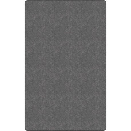 Flagship Carpets Amerisoft Solid Color Rug - 48" Length x 72" Width - Rectangle - Gray - Polyester, Nylon