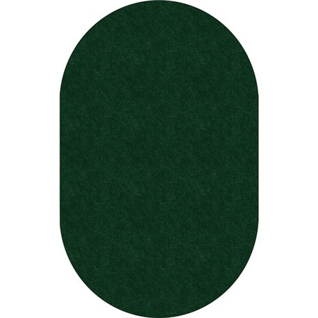 Flagship Carpets Amerisoft Solid Color Rug - 12 ft Length x 90" Width - Oval - Emerald Green - Nylon, Polyester