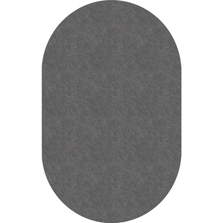 Flagship Carpets Amerisoft Solid Color Rug - 12 ft Length x 90" Width - Oval - Gray - Nylon, Polyester