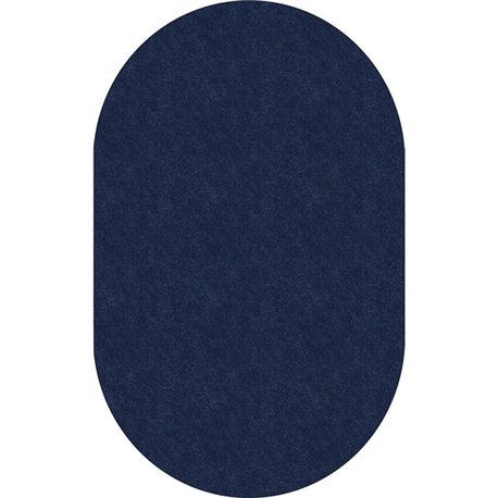 Flagship Carpets Amerisoft Solid Color Rug - 12 ft Length x 90" Width - Oval - Navy Blue - Nylon, Polyester