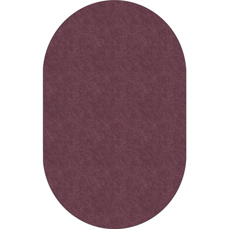 Flagship Carpets Amerisoft Solid Color Rug - 12 ft Length x 90" Width - Oval - Plum - Nylon, Polyester