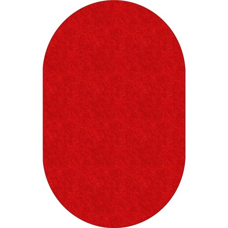 Flagship Carpets Amerisoft Solid Color Rug - 12 ft Length x 90" Width - Oval - Classic Red - Nylon, Polyester