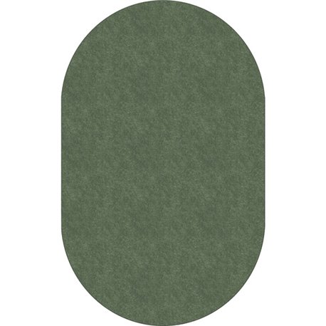 Flagship Carpets Amerisoft Solid Color Rug - 12 ft Length x 90" Width - Oval - Sage Green - Nylon, Polyester