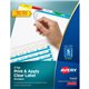 Avery Index Maker Index Divider - 125 x Divider(s) - 5 - 5 Tab(s)/Set - 8.5" Divider Width x 11" Divider Length - 3 Hole Punched