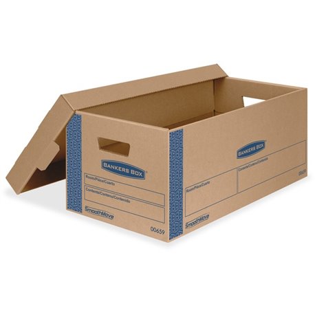 Bankers Box SmoothMove Moving Boxes - Internal Dimensions: 12" Width x 24" Depth x 10" Height - External Dimensions: 12.9" Width