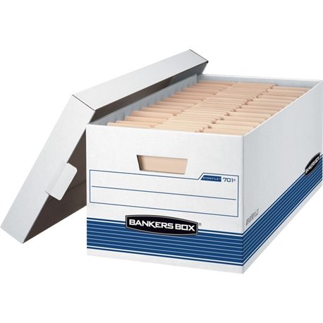 Bankers Box STOR/FILE Storage Box - Internal Dimensions: 12" Width x 24" Depth x 10" Height - External Dimensions: 12.9" Width x