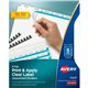 Avery Print & Apply Label Unpunched Dividers - Index Maker Easy Apply Label Strip - 25 x Divider(s) - 5 Blank Tab(s) - 5 Tab(s)/