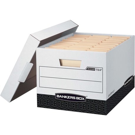 Bankers Box R-Kive File Storage Box - Internal Dimensions: 12" Width x 15" Depth x 10" Height - External Dimensions: 12.8" Width