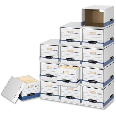 Bankers Box File/Cube File Storage Box Shell - Internal Dimensions: 13" Width x 16.50" Depth x 10.50" Height - External Dimensio