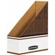 Bankers Box Magazine Files - Oversized Letter - Wood Grain, White - Cardboard - 12 / Carton