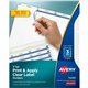 Avery Print & Apply Clear Label Dividers - Index Maker Easy Apply Label Strip - 15 x Divider(s) - 3 Blank Tab(s) - 3 Tab(s)/Set 