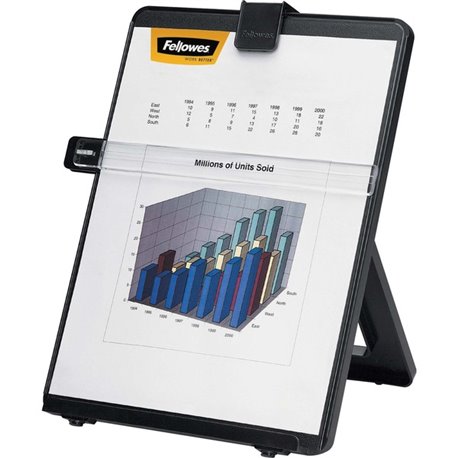 Fellowes Non-Magnetic Copyholder - 11.3" Height x 10.1" Width x 7.4" Depth - Black - Plastic