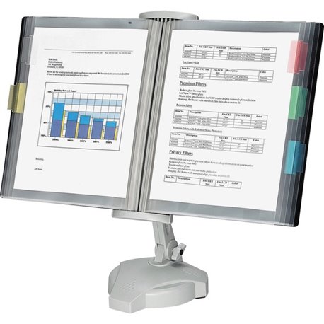 Fellowes Desktop Reference Rack - Desktop - 10 Panels - Support Letter 8.50" x 11" Media - Adjustable Viewing Angle, Adjustable 