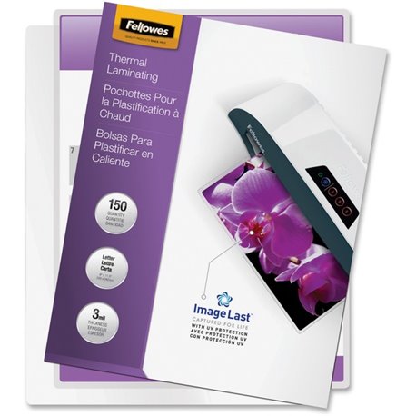 Fellowes ImageLast Jam-Free Premium Thermal Laminating Pouches - Sheet Size Supported: Letter - Laminating Pouch/Sheet Size: 9" 