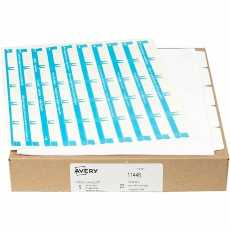 Avery Index Maker Print & Apply Dividers - 125 x Divider(s) - Print-on Tab(s) - 5 - 5 Tab(s)/Set - 8.5" Divider Width x 11" Divi