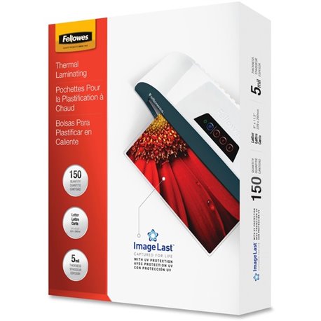 Fellowes ImageLast Jam-Free Premium Thermal Laminating Pouches - Sheet Size Supported: Letter 9" Width x 11.50" Length - Laminat