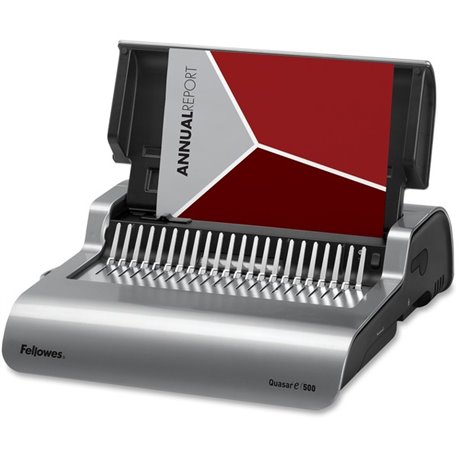 Fellowes Quasar E 500 Electric Comb Binding Machine w/ Starter Kit - CombBind - 500 Sheet(s) Bind - 25 Punch - 5.1" x 16.9" x 15